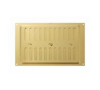 Map Adjustable Air Vent with Flyscreen Cover, 9" x 6" Ventilation Cover | Gold 229mm x 152mm Grille Cover for Double Brickwork, Hit & Miss Opening