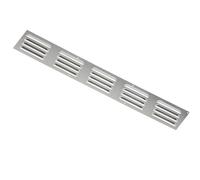 Map Aluminium Louvre Door Vent 466x51mm 18"x2" Air Grate Plinth, Kitchen Worktop Grille Cover, Silver