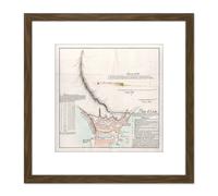 Map Antique Arcos 1797 Plan Royal Walls Ceuta Replica 8X8 Inch Square Wooden Framed Wall Art Print Picture with Mount Artery8 Brown One Size