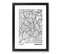 Map Birmingham UK Framed Print | A2 Black Framed Wall Art | Ready to Hang | Modern Map Picture | Living Room Bedroom Lounge Office