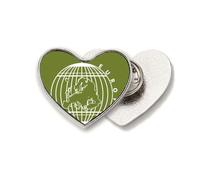 map cage continent eu Heart Metal Pin Brooch Clip Love