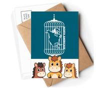 Map Cage Continent North America Postcards Envelopes Cards Mailing Year Horse