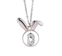 Map Cage Continent North America Rabbit Necklace Pendant Bunny Animal Jewelry Gift