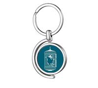 Map Cage Continent North America Rotating Keychain Metal Keyring Holder