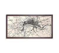 Map Crown 1930 London City England 1660 Plan Chart Framed Wall Art Print Long 25X12 Inch