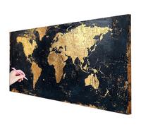 Map Diamond Art Kits Adults Large 80x30cm Diamond Painting Retro, DIY Dimond Art Crafts for Adults, 5D Full Drill Gem Crystal Painting Rhinestone Embroidery Kit Gifts for Women Autumn Home Decor C-95