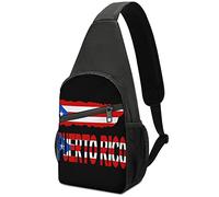 Map Flag of Puerto Rico Crossbody Backpack Shoulder Bag Lightweight One Strap Sling Bag Travel Hiking Daypack
