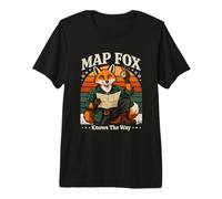Map Fox Knows The Way Hiking Premium T-Shirt
