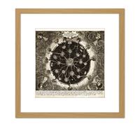 Map Geological Kircher 1668 Under World Replica 8X8 Inch Square Wooden Framed Wall Art Print Picture with Mount Artery8 Light Oak One Size