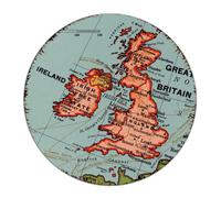 Map Great Britain 12x12 Inch Round Metal Tin Sign Country Patio Yard Indoor Room Decor for Men Aluminum Metal Sign World Geographical Distribution Garage Signs for Lounge