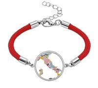 Map Italy Landmark National Flag Architecture Lucky Red String Bracelet Rope Bracelet Handmade