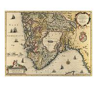 Map Janssonius 1644 South Norway Stavanger Bergen Extra Large XL Wall Art Poster Print