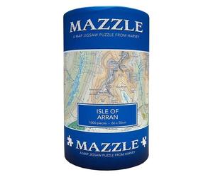 Map Jigsaw Puzzle Isle of Arran Gift for Him Outdoor Scotland Adventure 1000pc