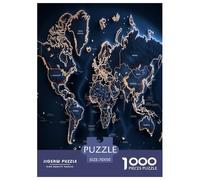 Map Jigsaw Puzzles Puzzle for Adults Kids. 1000 Pieces Impossible Challenge Toy Educational Games Home Decoration for Adults& Kids Age 14 Years Up 70x50cm/1000pcs