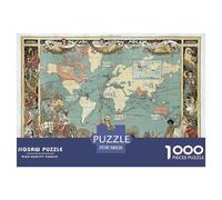 Map Jigsaw Puzzles Puzzles for Adults Kids. 1000 Piece Atlas Great Gifts Challenge Toy Educational Games Home Decoration for Adults& Kids Age 14 Years Up 38x26cm/1000pcs