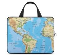 Map Laptop Bags Ultra-Thin, Lightweight & Waterproof 10inch Laptop Sleeve, Durable Neoprene Material, Portable Protective Computer Bag with Hand Strap