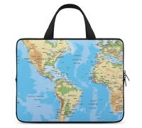 Map Laptop Bags Ultra-Thin, Lightweight & Waterproof 13inch Laptop Sleeve, Durable Neoprene Material, Portable Protective Computer Bag with Hand Strap