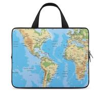 Map Laptop Bags Ultra-Thin, Lightweight & Waterproof 15inch Laptop Sleeve, Durable Neoprene Material, Portable Protective Computer Bag with Hand Strap