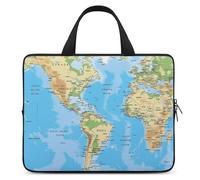 Map Laptop Bags Ultra-Thin, Lightweight & Waterproof 17inch Laptop Sleeve, Durable Neoprene Material, Portable Protective Computer Bag with Hand Strap