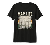 Map Life Know The Route Retro Hiking Premium T-Shirt