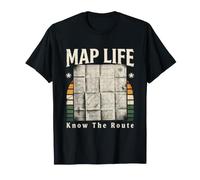 Map Life Know The Route Retro Hiking T-Shirt