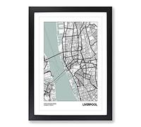 Map Liverpool UK Framed Print | A2 Black Framed Wall Art | Ready to Hang | Modern Map Picture | Living Room Bedroom Lounge Office