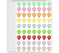 Map Location Stickers - Waterproof Removable, Colored Map Pointers, 100 Pcs