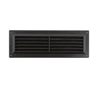 Map Louvre Vent Cover 9 x 3 (229mm x 76mm), Fixed Plastic Grille with Flyscreen to Cover Single Brick, Brown