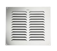 Map Metal Louvre Air Vent Cover, for Openings 9" x 9" (229 x 229mm), Suitable for Venting Gas Appliances Internal External Wall, Silver