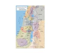 Map of 12 Tribes of Israel Biblical Tribes Map Bible Study Landscape Picture Print Canvas Poster Modern Wall Art for Living Room Bedroom Decor 08x12inch(20x30cm) Unframe