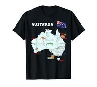 Map of Australia T-Shirt Major Cities and Flag T-Shirt