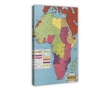 Map of Colonial Africa Canvas Poster Bedroom Decor Landscape Office Room Decor Gift 24x36inch(60x90cm)