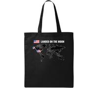 Map of Countries Who Landed On The Moon Funny Natural Ecological Cotton Tote Bag Black