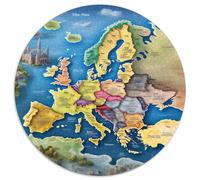 Map of Europe 1000 Pieces Animation Jigsaw Puzzles What Happens Next Beautiful Decoration for Adults And Kids 1000pcs (67.5x67.5cm)