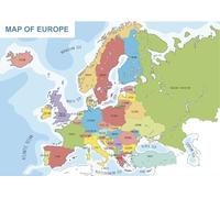 Map Of Europe European Countries Map Wall Sticker Self Adhesive Poster Wall Art Size 1000mm wide x 600mm deep (large) V2