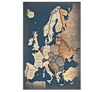 Map of Europe Jigsaw Puzzles for Adults & Kids 1000 Piece Wooden Puzzle Precise Interlocking Educational Game Challenge Toy 78×53cm