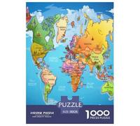 Map of Europe Jigsaw Puzzles Puzzle for Adults Kids. 1000 Piece Impossible Challenge Toy Educational Games Home Decoration for Educational Games Gifts 38x26cm/1000pcs