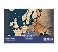 Map of Europe - Painting 1000 Piece 。 Puzzles for Adults - Colourful, Challenging & Brainteasing Adults 。 Puzzle - Puzzle The Future - 100% Recycled Cardboard - 1000pcs -38x26cm/1000pcs