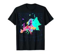 Map of Europe with borders and names of European countries T-Shirt