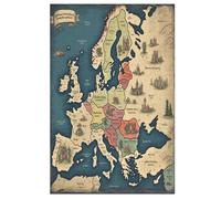 Map of Europe Wooden Jigsaw Puzzles for Adults 1000 Pieces Jigsaw Puzzle For Kids Age 12 Educational Game Toys （78×53cm）