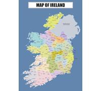 Map of Ireland Eire Counties Map Wall Sticker Self Adhesive Poster Wall Art 600mm wide x 1000mm deep