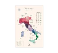 Map of Italian Wines Canvas Poster Wall Art Decor Print Picture Paintings for Living Room Bedroom Decoration 16x24inch(40x60cm)