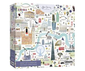 Map of London 1000 Piece Jigsaw Puzzle London Landmarks Puzzle Sustainable