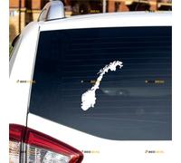 Map of Norway Norge Sticker Decal Vinyl - White 17.8cm - for Car Boat Laptop Cup No Background Die-Cut
