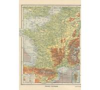 Map of Physical France - Larousse, 1925