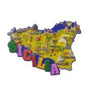 Map of Sicily Italy Fridge Magnet Travel Souvenir Refrigerator Decoration Magnetic Sticker Resin Craft Collection