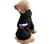 Map of Slovenia Flag Printed Dog Hoodie Breathable Soft Cat Sweatshirt for Small Medium Large L