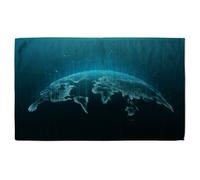 Map Of The Planet Soft Bath Towel Benjamin Tate Design Green Bath Towel