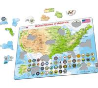 Map of The United States, with State Badges Jigsaw Puzzle 29x37cm REDUCED