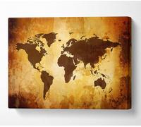 Map Of The World 12 Canvas Print Wall Art - Medium 20 X 32 Inches